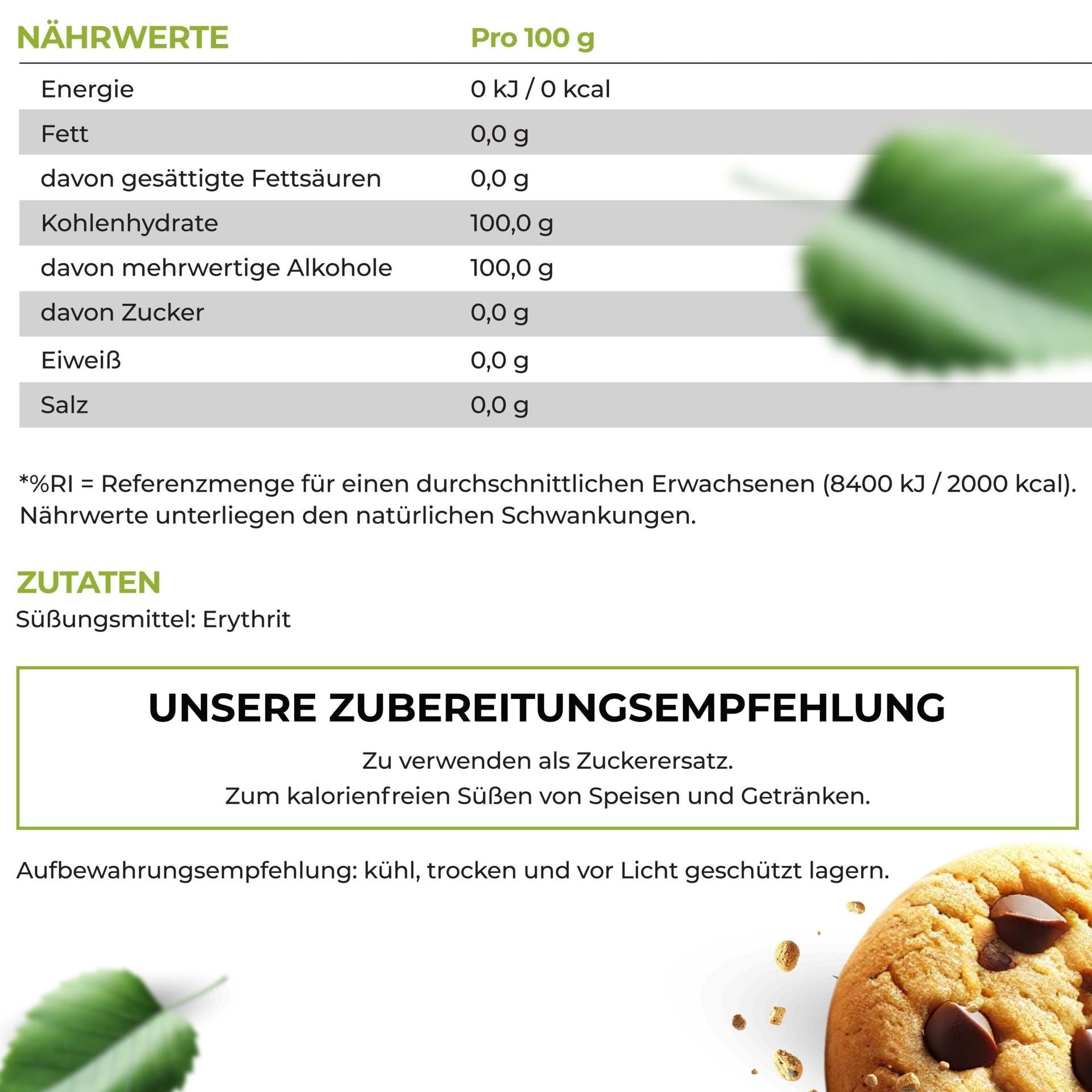 3 Bio Erythrit Zucker